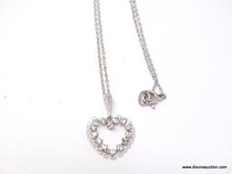 .925 STERLING SILVER GEMSTONE HEART PENDANT ON 18" CHAIN