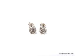 LADIES 14K WHITE GOLD 1/3CT DIAMOND EARRINGS