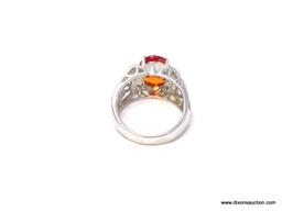 .925 STERLING SILVER AAA TOP QUALITY MAGNIFICENT 6.60 CT DEEP OVAL FACETED CUT ORANGE SAPPHIRE WITH