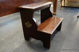 (R1) VINTAGE BEDSIDE STEP; 2-STEP UNIT MADE FROM SOLID MAHOGANY, IDEAL FOR GETTING A LITTLE BOOST OR