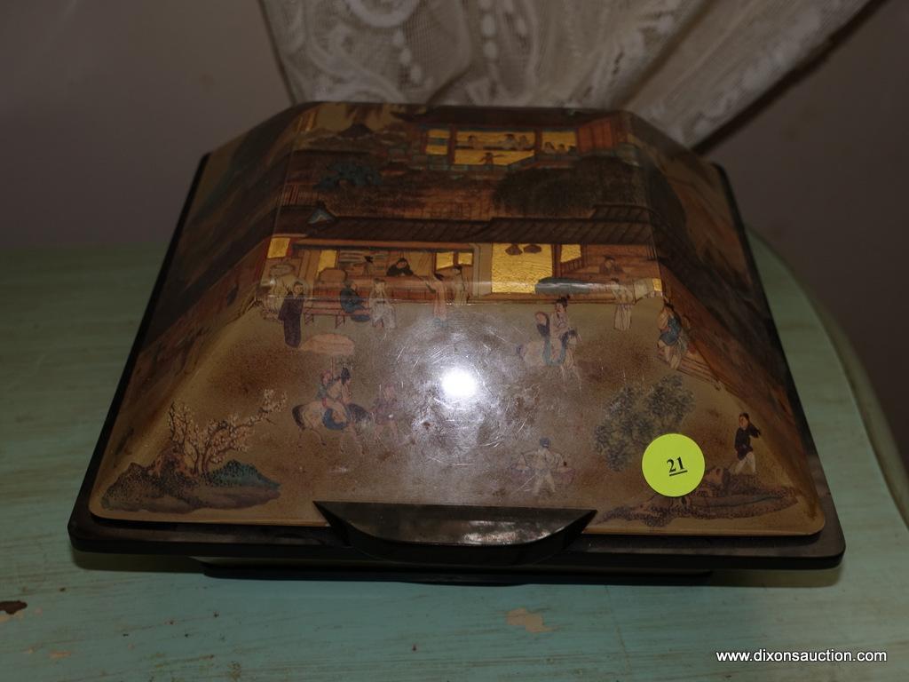 (BED) VINTAGE ORIENTAL STYLE TELEPHONE IN A BOX; MADE BY C & P TELEPHONE COMPANY, THIS ITEM IS A
