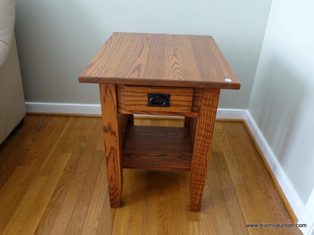 (LR) ONE OF THREE AMISH OAK FURN. CO. PRAIRIE MISSION STYLE END TABLE ( MATCHES #4, 17 AND 21)-ONE