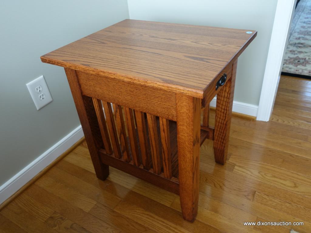 (LR) ONE OF THREE AMISH OAK FURN. CO. PRAIRIE MISSION STYLE END TABLE ( MATCHES #4, 17 AND 21)-ONE