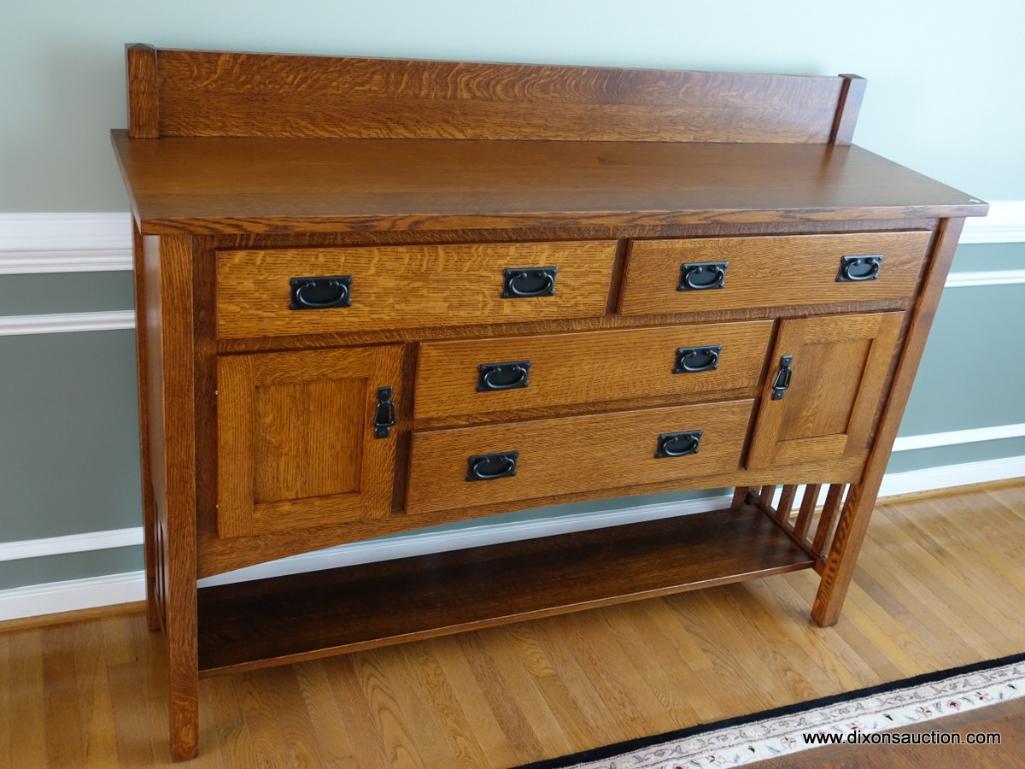 (DR) AMISH ORIGINALS MISSION OAK CRAFTSMAN SIDEBOARD WITH 2 DRAWERS OVER 2 DRAWERS AND 2