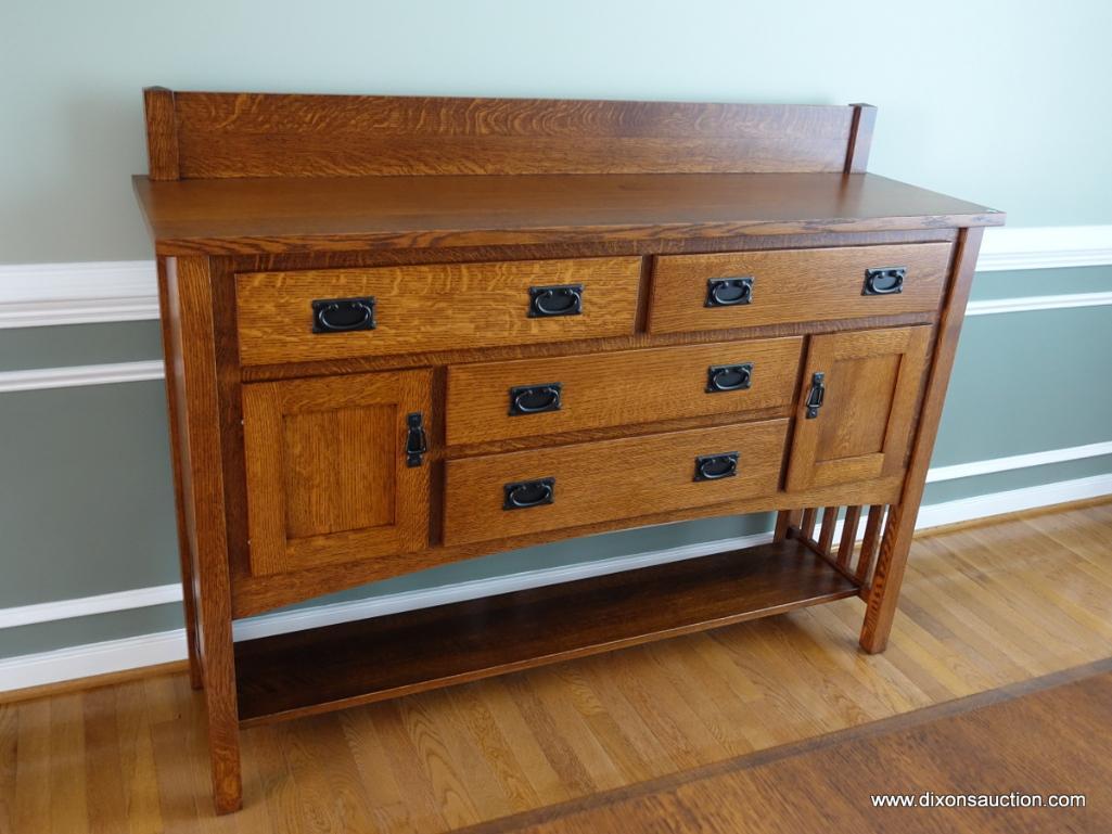 (DR) AMISH ORIGINALS MISSION OAK CRAFTSMAN SIDEBOARD WITH 2 DRAWERS OVER 2 DRAWERS AND 2