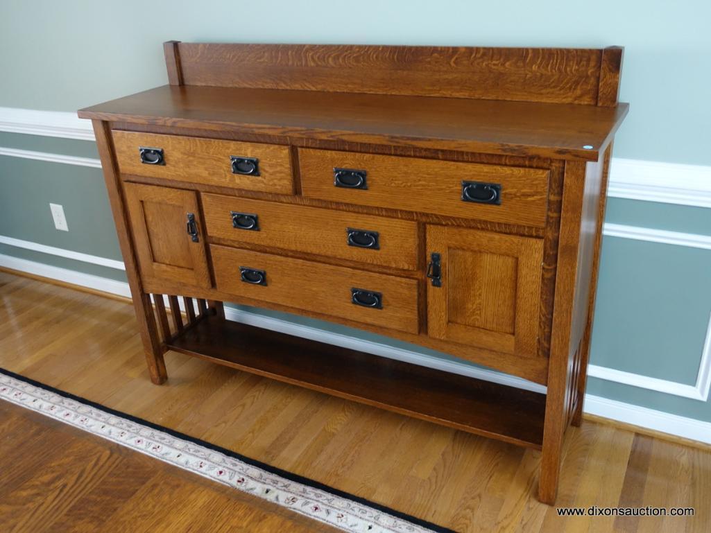 (DR) AMISH ORIGINALS MISSION OAK CRAFTSMAN SIDEBOARD WITH 2 DRAWERS OVER 2 DRAWERS AND 2