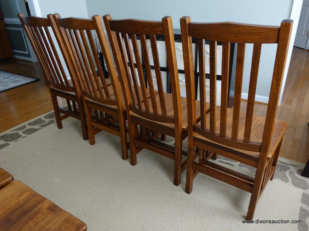 (DR) 8 AMISH ORIGINALS MISSION OAK CRAFTSMAN STYLE CHAIRS- EXCELLENT CONDITION- 18.5"W X 18.5"L X