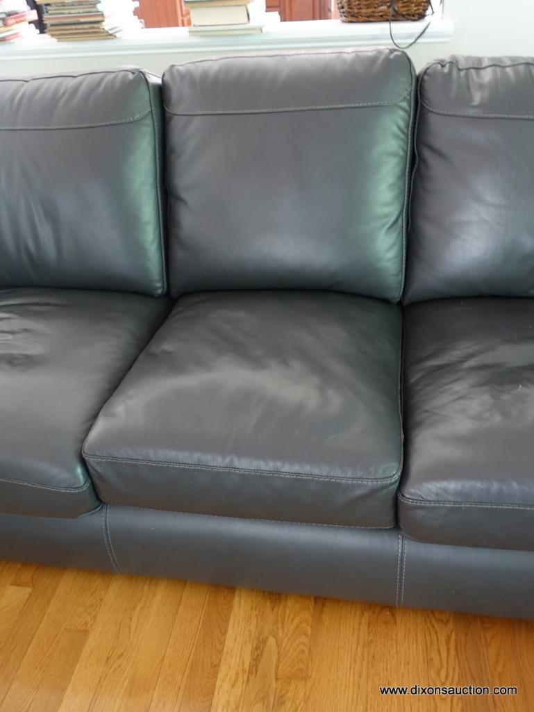 (DEN) ONE OF A PAIR OF LEATHER SOFAS- EXCELLENT CONDITION-88"W X 38"L X35"H- ORIGINAL PRICE-$950