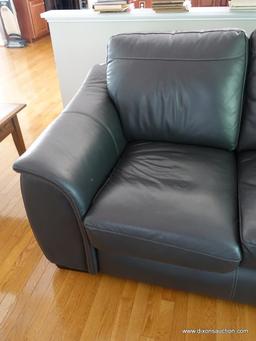 (DEN) ONE OF A PAIR OF LEATHER SOFAS- EXCELLENT CONDITION-88"W X 38"L X35"H- ORIGINAL PRICE-$950