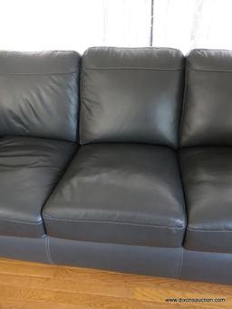 (DEN) ONE OF A PAIR OF LEATHER SOFAS- EXCELLENT CONDITION-88"W X 38"L X35"H- ORIGINAL PRICE-$950