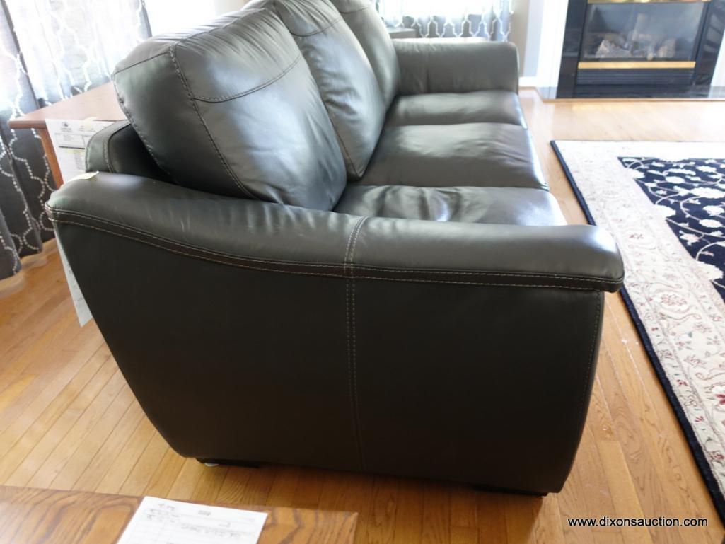 (DEN) ONE OF A PAIR OF LEATHER SOFAS- EXCELLENT CONDITION-88"W X 38"L X35"H- ORIGINAL PRICE-$950