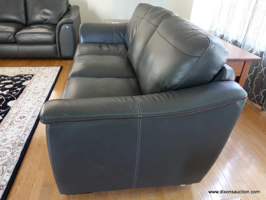 (DEN) ONE OF A PAIR OF LEATHER SOFAS- EXCELLENT CONDITION-88"W X 38"L X35"H- ORIGINAL PRICE-$950