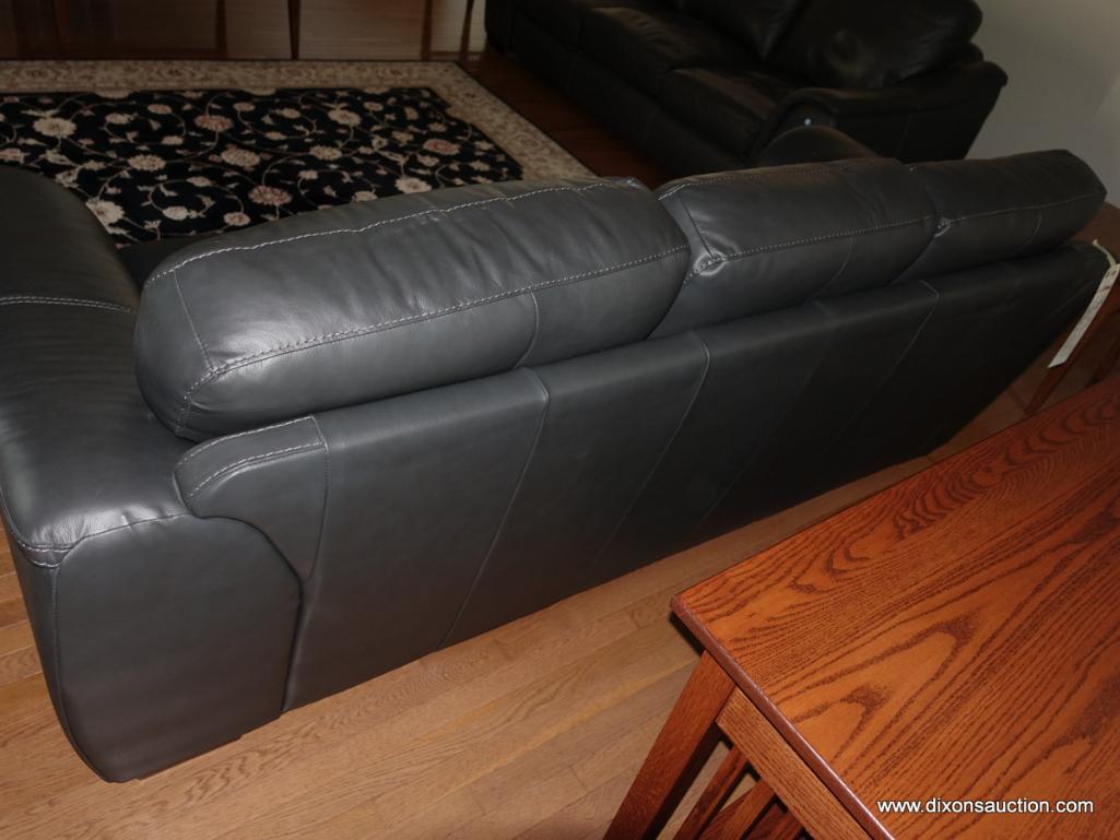 (DEN) ONE OF A PAIR OF LEATHER SOFAS- EXCELLENT CONDITION-88"W X 38"L X35"H- ORIGINAL PRICE-$950