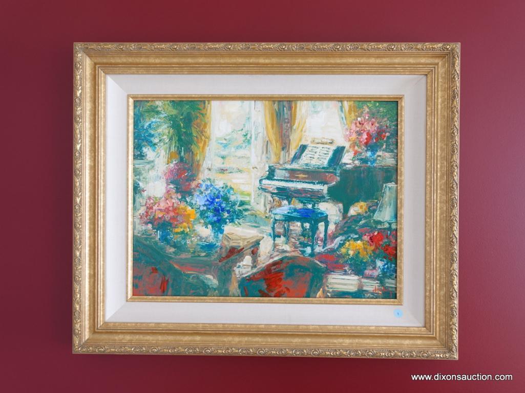 (MUSIC RM) FRAMED OIL ON CANVAS-STEPHEN CHARLES SHORTRIDGE ROMANTIC IMPRESSIONIST PAINTING -"FRESH