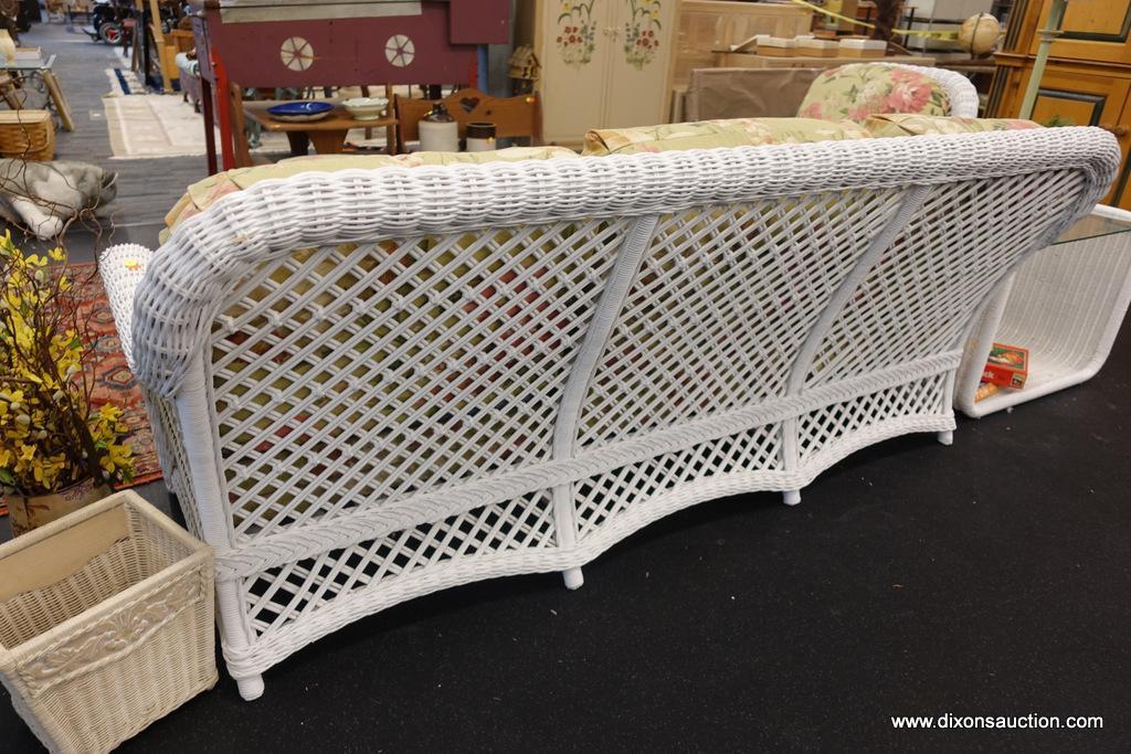 WHITE WICKER SOFA