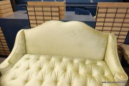 PLUSH PALE DESIGNER VELVET SOFA