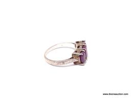 LADIES STERLING SILVER RUBY GEMSTONE RING