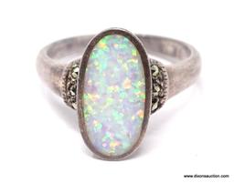 LADIES STERLING SILVER OPAL RING