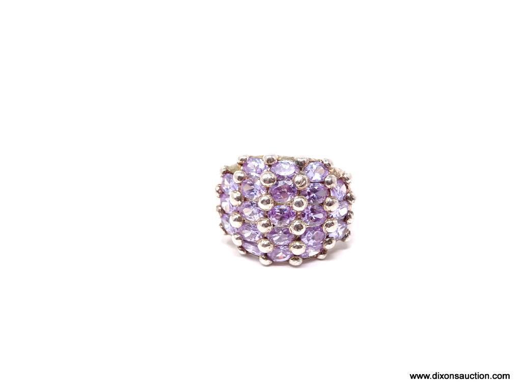 LADIES STERLING SILVER ALEXANDRITE GEMSTONE RING