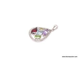 LADIES MULTICOLORED GEMSTONE PENDANT