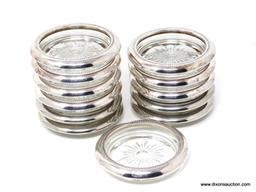 (DR) VINTAGE ROUND GLASS COASTER SET