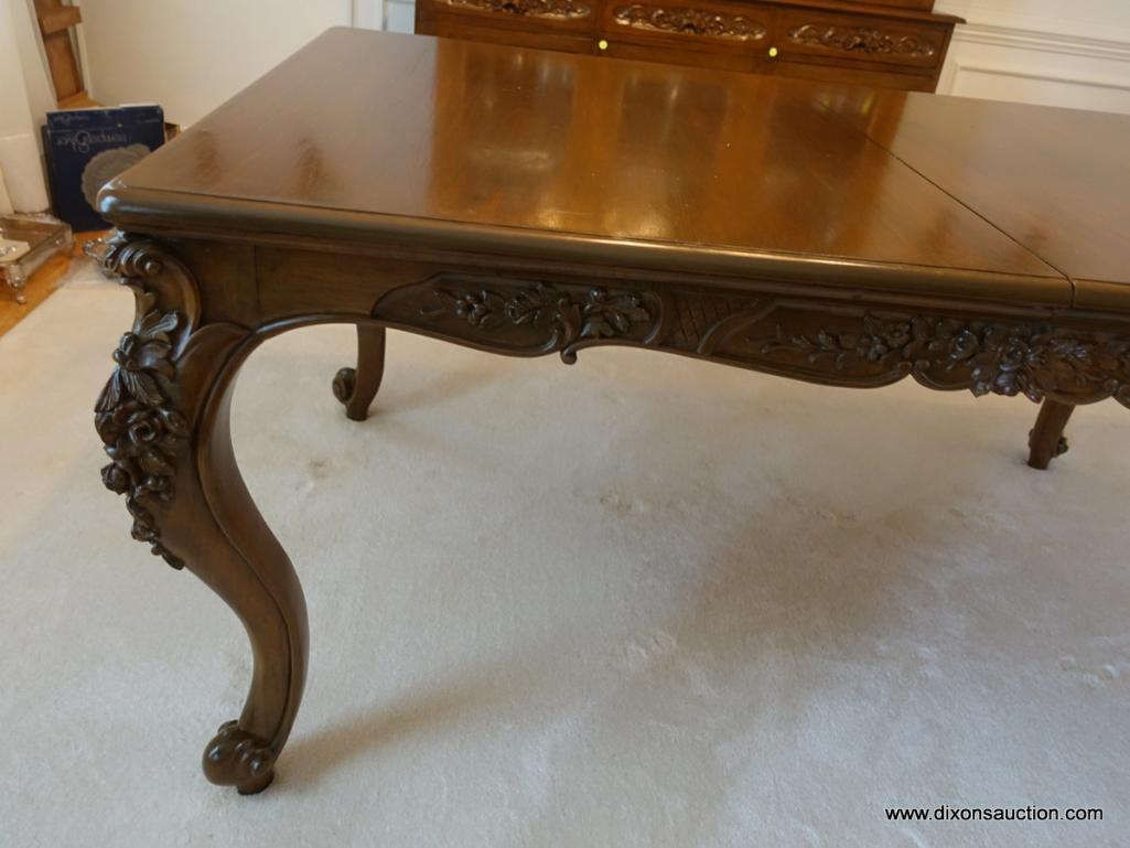 (DR) HAND CARVED NARRA WOOD DINING TABLE