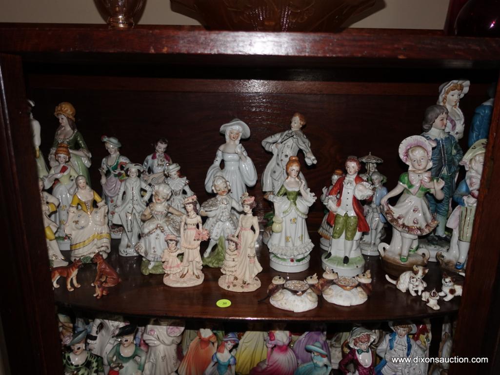 (LR) SHELF LOT OF FIGURINES- TALLEST-10" AND SMALLEST-1"