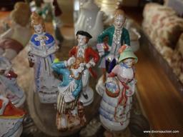(LR) 8 OCCUPIED JAPAN COLONIAL FIGURINES ( NOT MATCHING)-TALLEST- 8"H- SMALLEST- 6"H