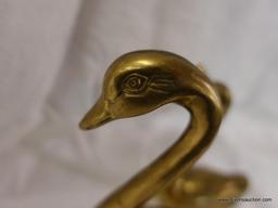 (DIS)PAIR OF BRASS SWAN FIGURINES