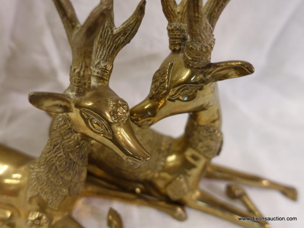 (DIS)PAIR OF INTRICATELY DETAILED DEER FIGURINES