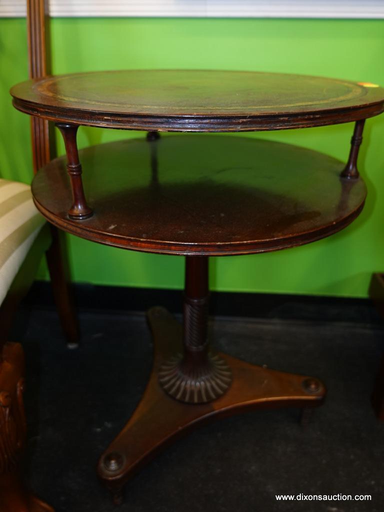 VINTAGE DRUM PEDESTAL TABLE