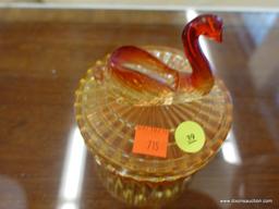 JEANNETTE GLASS AMBERINA LIPSTICK HOLDER