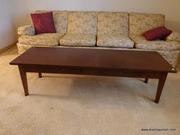 (LR) SOLID MAHOGANY 2 DRAWER COFFEE TABLE (MATCHES 18 AND 19)- ORIGINAL FINISH-EXCELLENT