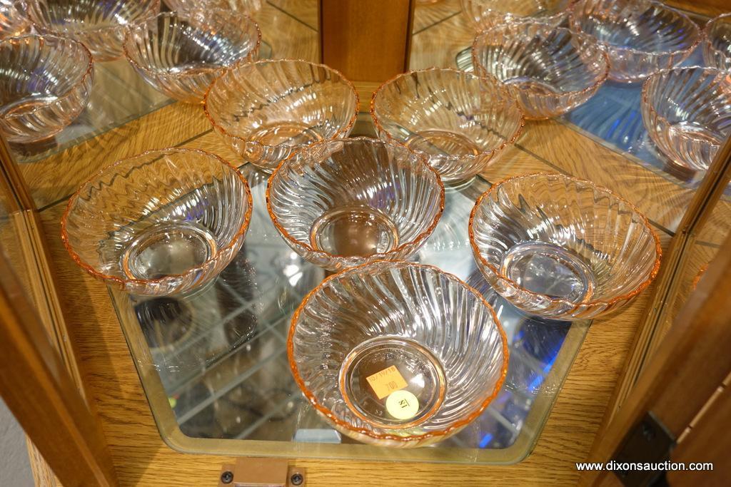 PINK GLASS ARCOROC BERRY BOWLS