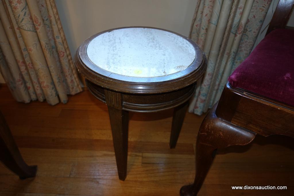 (DIN) ROUND MARBLE TOP PLANT STAND