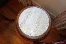 (DIN) ROUND MARBLE TOP PLANT STAND