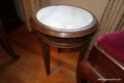 (DIN) ROUND MARBLE TOP PLANT STAND