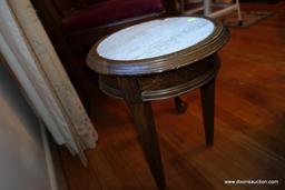 (DIN) ROUND MARBLE TOP PLANT STAND