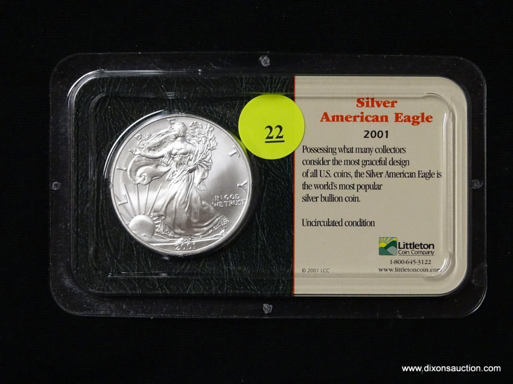 2001 SILVER AMERICAN EAGLE, UNCIRCULATED