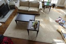 (MLR) OFF WHITE ROOM-SIZE CARPET; PLUSH OFF-WHITE CARPET IS MADE OF WOOD AND COMES WITH PAD
