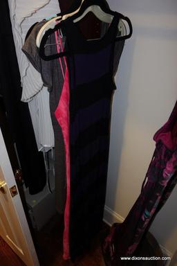 (CLO1) DRESS LOT; 6 TOTAL PIECES, ALL ARE SLEEVELESS EXCEPT FOR ONE WHICH HAS CAP SLEEVES. PERFECT