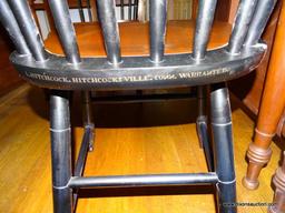 (DR) 4 STENCILED PAINTED HITCHCOCK CHAIRS WITH CHERRY PLANK BOTTOM SEATS- 17"W X 16"L X 34"H-