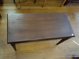 (LR) WALNUT PIANO BENCH- MATCHES PIANO- 30"W X 14"L X 18"H