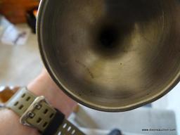 (ENTRANCE HALL) SALT GLAZE MINIATURE COBALT BLUE CROCK MADE AT KILN IN LIGHTFOOT, VA.., PEWTER PLATE