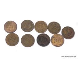 LOT OF (9) ASSORTED INDIAN CENTS.