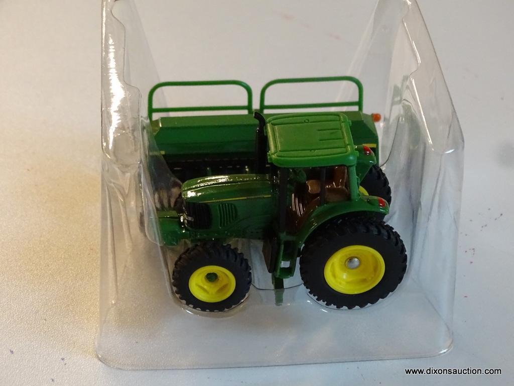 ERTL JOHN DEERE TRACTOR; JOHN DEERE 6220 TRACTOR WITH 1590 GRAIN DRILL 1:43 SCALE MODEL WITH