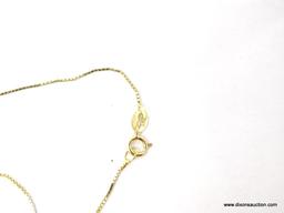 ITALIAN 14KT YELLOW GOLD BOX CHAIN. MEASURES APPROX. 18" LONG & WEIGHS APPROX. 0.74 DWT.