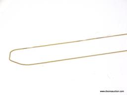 ITALIAN 14KT YELLOW GOLD BOX CHAIN. MEASURES APPROX. 18" LONG & WEIGHS APPROX. 0.71 DWT.