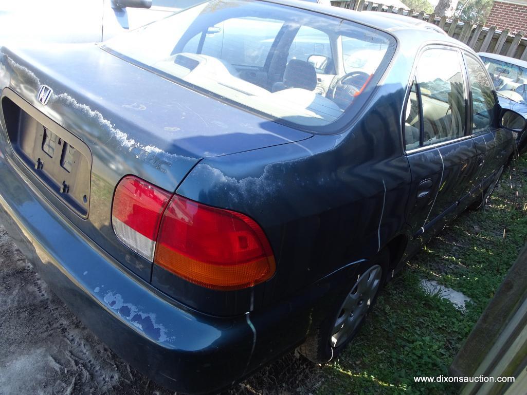 1998 GREEN HONDA CIVIC LX; VIN 2HGEJ6577WH559773. THIS VEHICLE WAS IMPOUNDED BY COLONIAL HEIGHTS