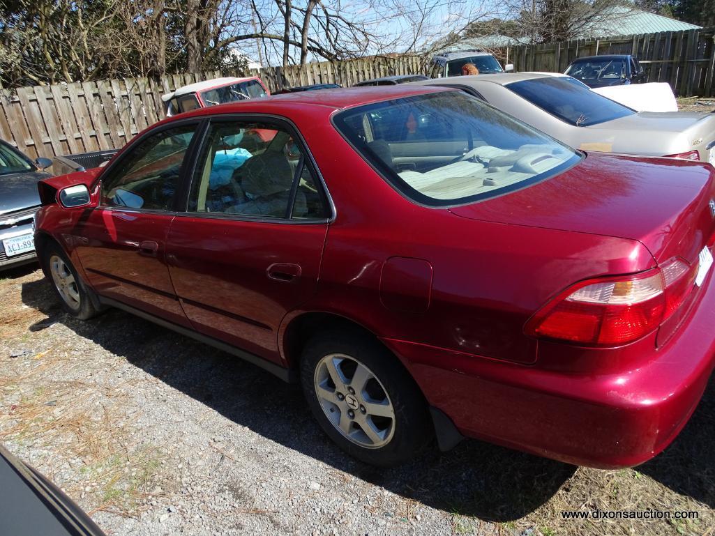 2000 RED HONDA ACCORD SE; VIN JHMCG6690YC012546.THIS CAR WAS IN AN ACCIDENT AND HAS FRONT END